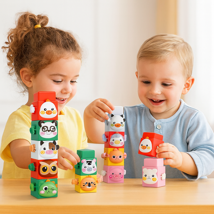 StackZoo - Educatief bouwspeelgoed - Dieren stapel set
