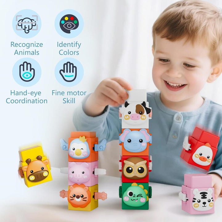 StackZoo - Educatief bouwspeelgoed - Dieren stapel set