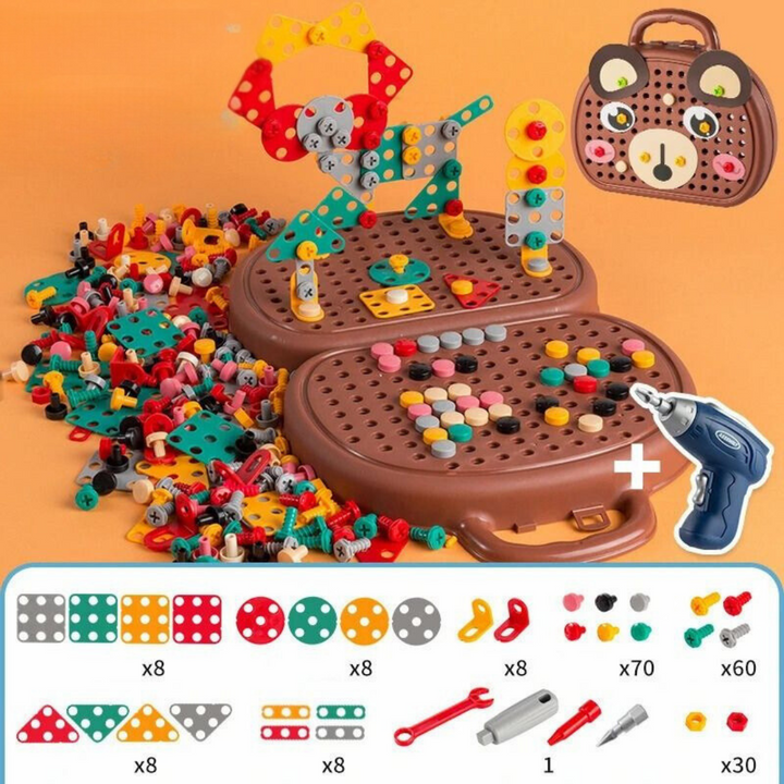 PuzzleCraft - STEM Building Toy Set with Drill & Screws
