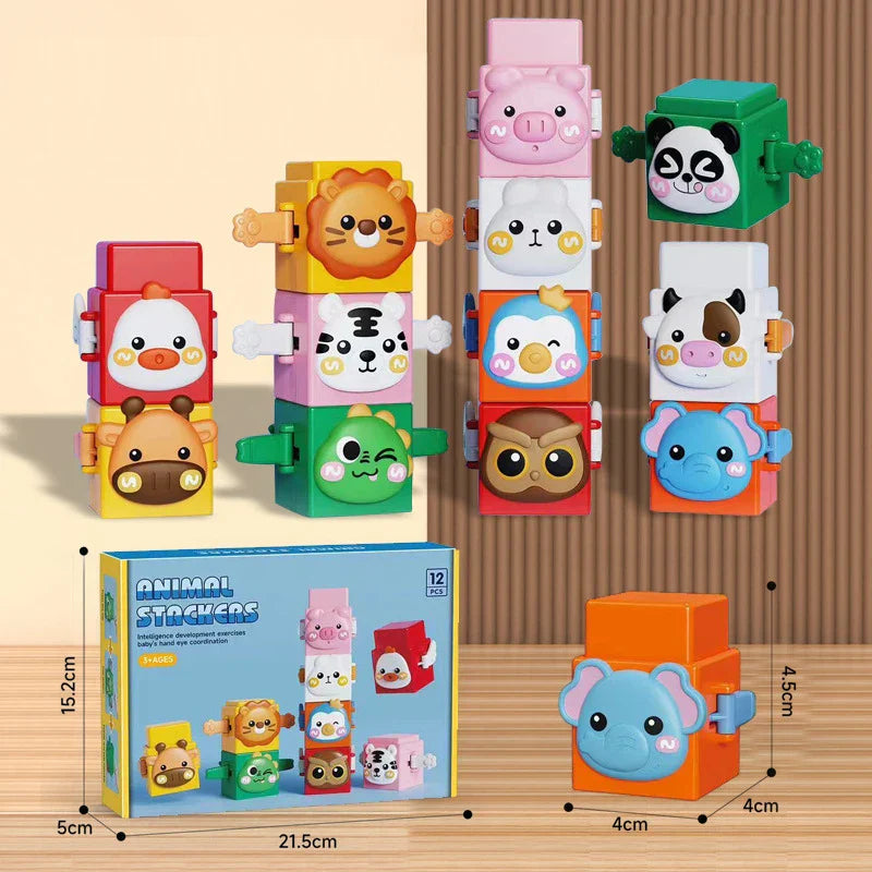 StackZoo - Educatief bouwspeelgoed - Dieren stapel set
